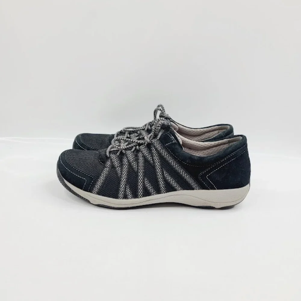 Dansko Women's Black Honor Leather Lace‎ Up Casual Fashion Sneaker Size 8